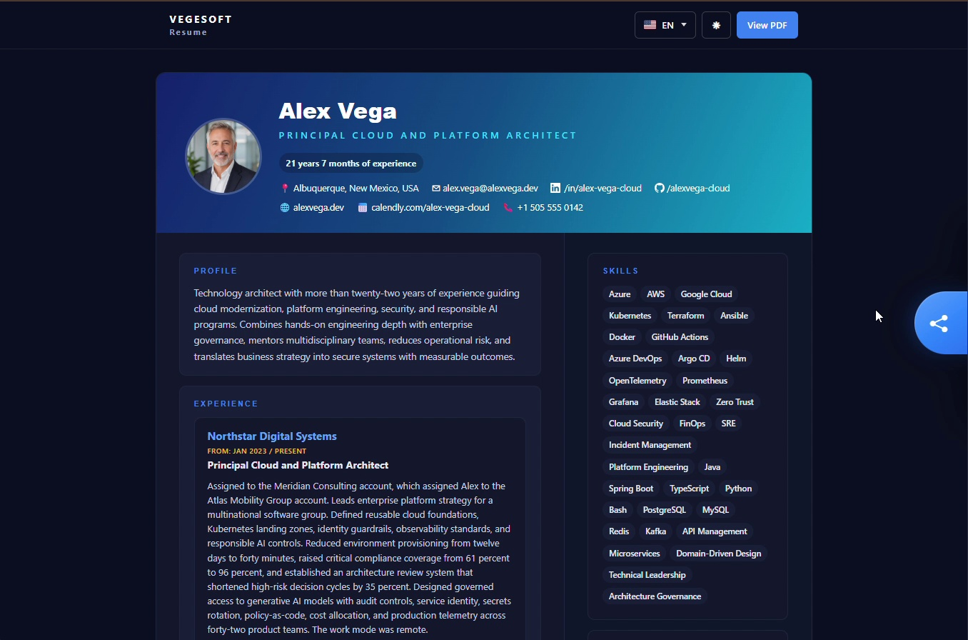 The public CV in English