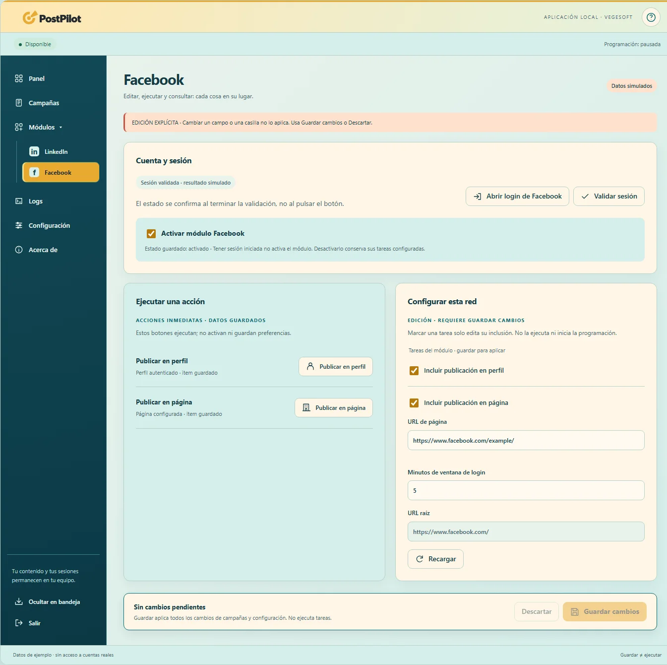 PostPilot Social Network · Facebook